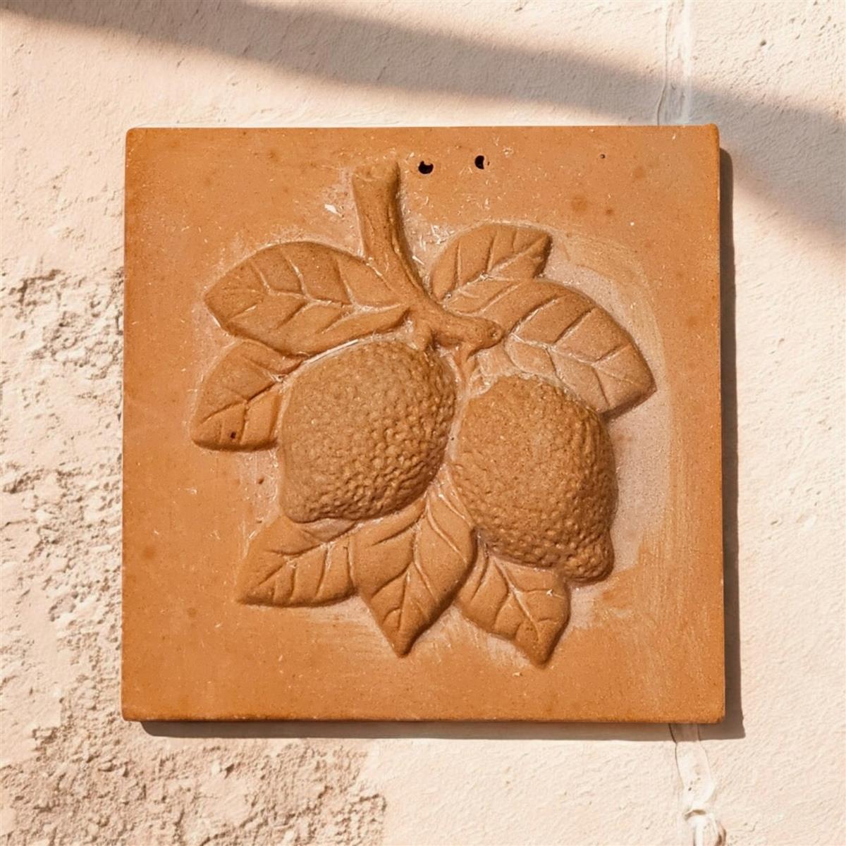 4er Set Terrakotta-Wandbilder: Mediterrane Gartendeko aus Italien