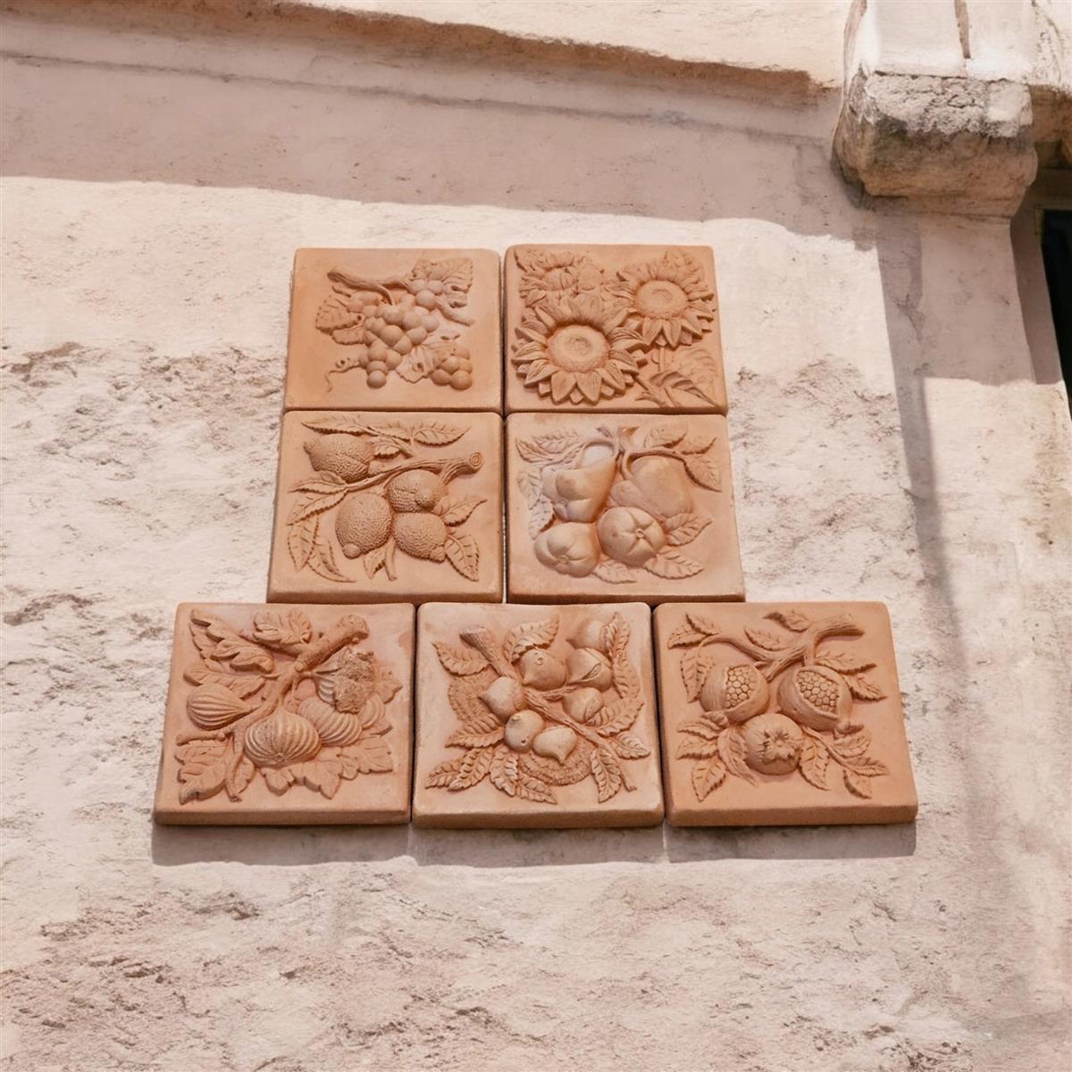 Ensemble d'art mural en terre cuite de 7 pièces | Décoration de jardin méditerranéenne | résistant au gel