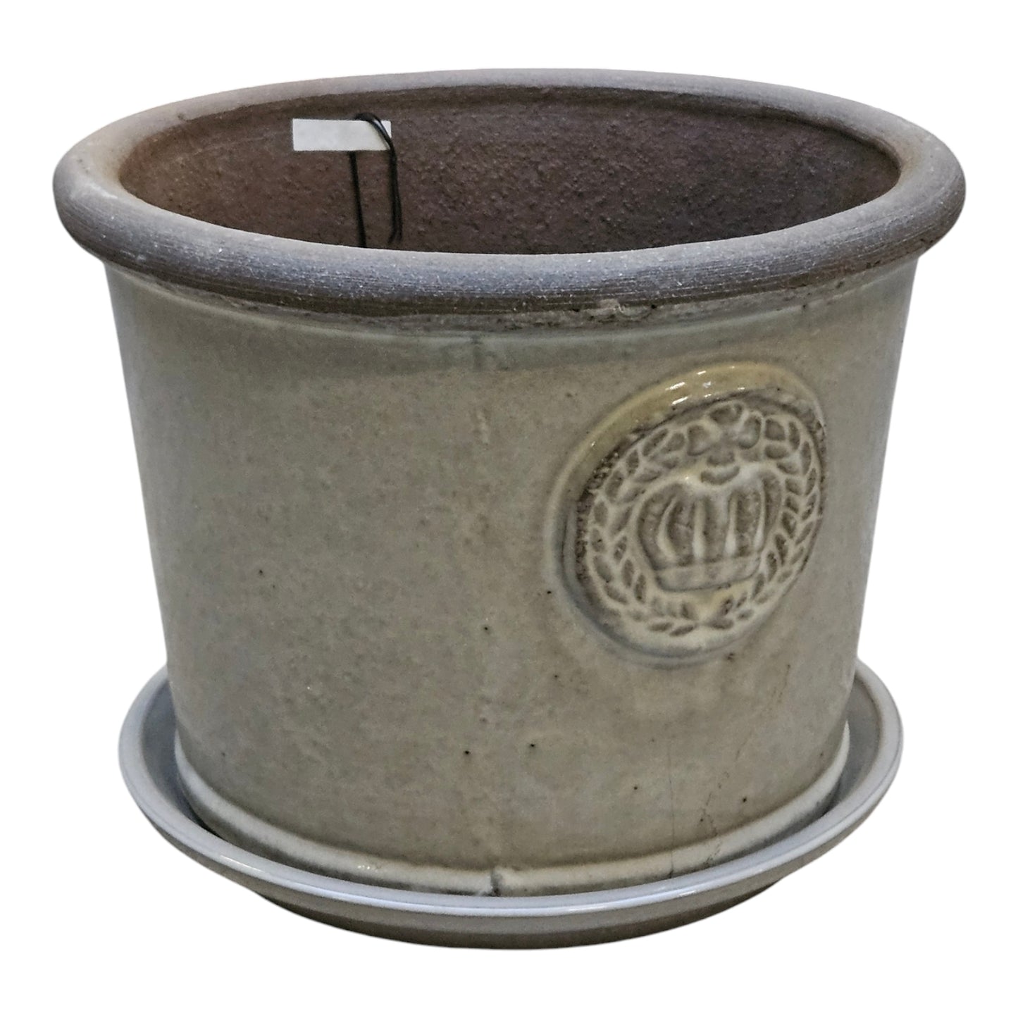 Pflanzteller Untersetzer für Blumentöpfe 42cm Grau-Weiß Vogeltränke