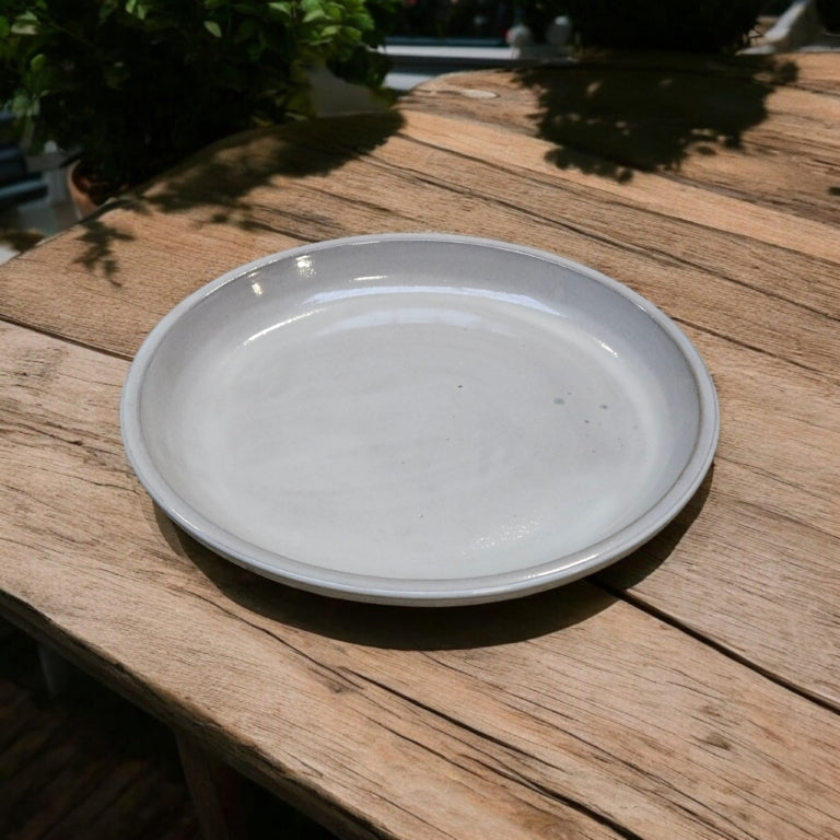 Pflanzteller Untersetzer für Blumentöpfe 42cm Grau-Weiß Vogeltränke