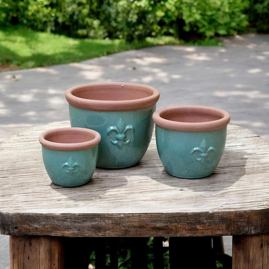 Farmer Pflanzgefäß Celadon Grün (Ø 25cm x H 20cm) | Keramik & Lilie | Teramico