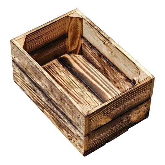 Holzkiste Dekokiste Box 30x20x15 cm 3er SET Geflammt
