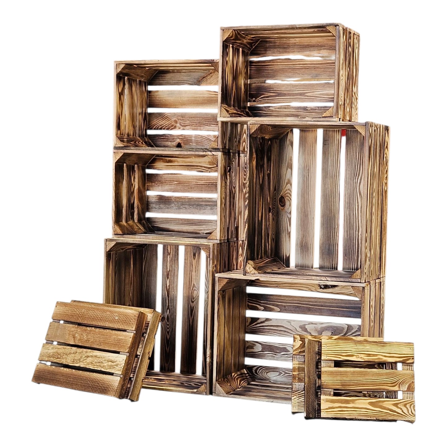 Obstkisten Holzkisten Regal 50 x 40 x 30cm und 40x302x26 6er SET Quer