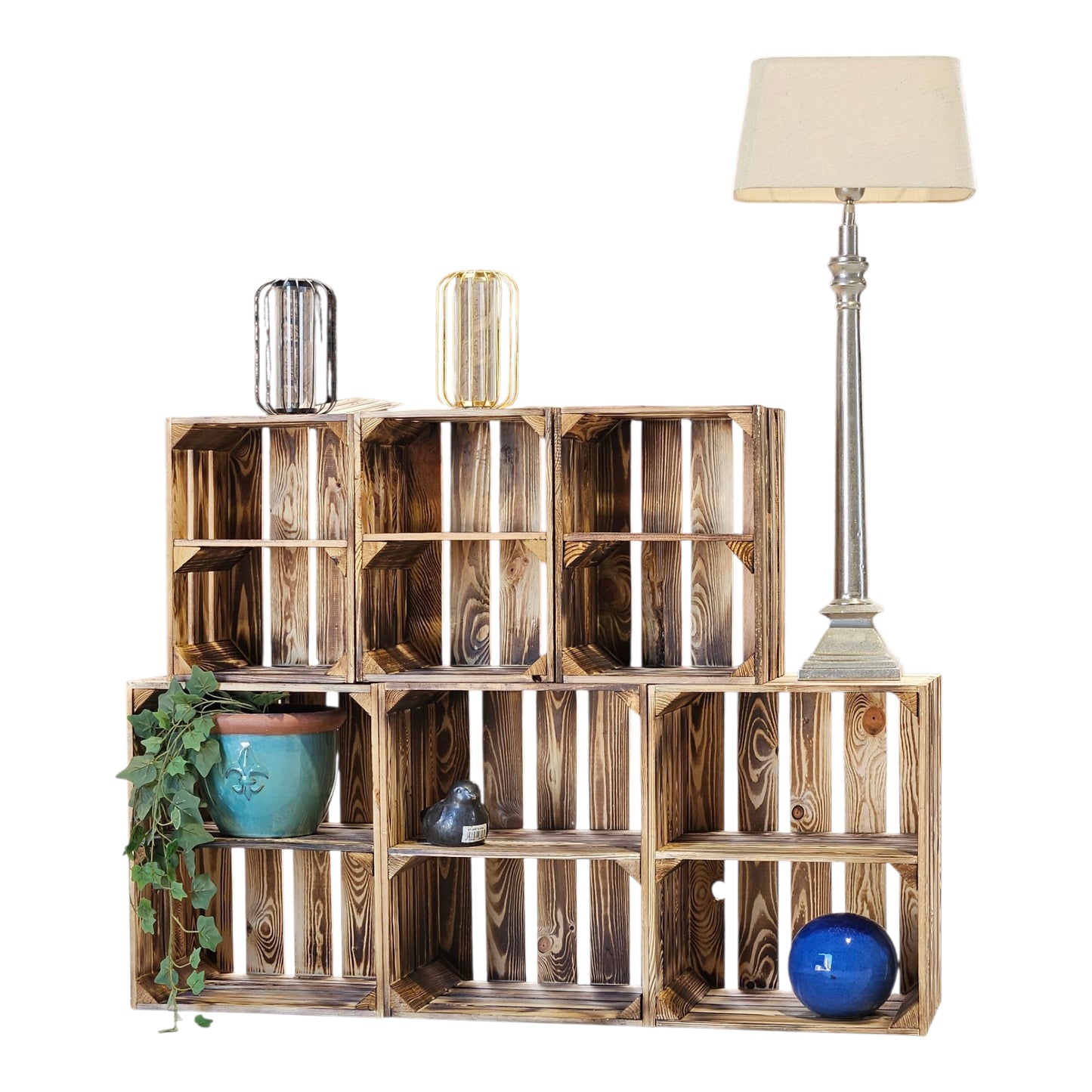 Obstkisten Holzkisten Regal 50 x 40 x 30cm und 40x302x26 6er SET Quer