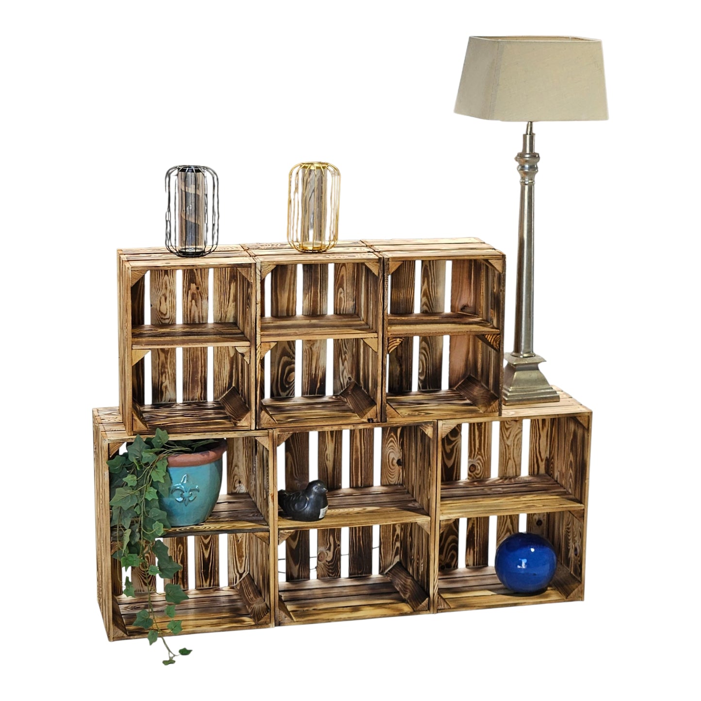 Obstkisten Holzkisten Regal 50 x 40 x 30cm und 40x302x26 6er SET Quer