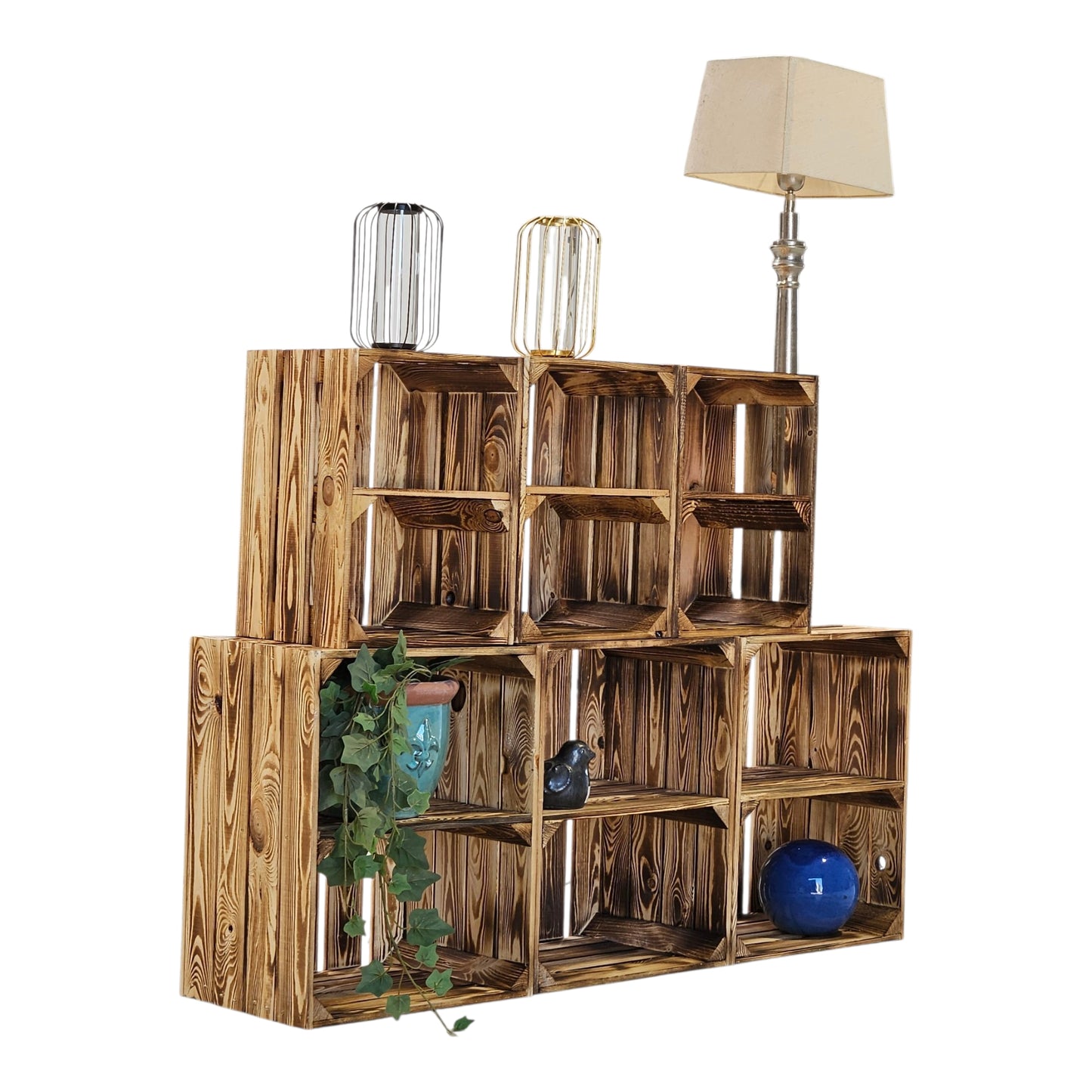 Obstkisten Holzkisten Regal 50 x 40 x 30cm und 40x302x26 6er SET Quer