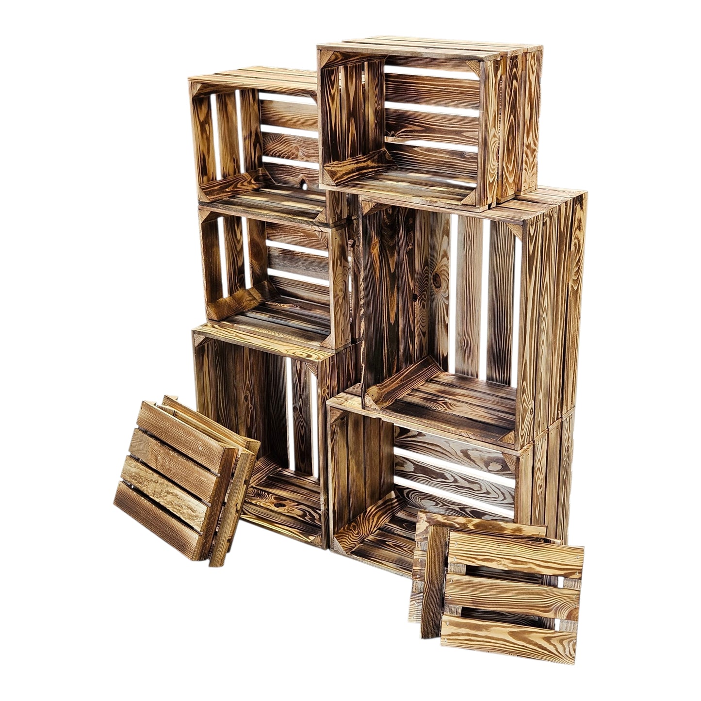Obstkisten Holzkisten Regal 50 x 40 x 30cm und 40x302x26 6er SET Quer