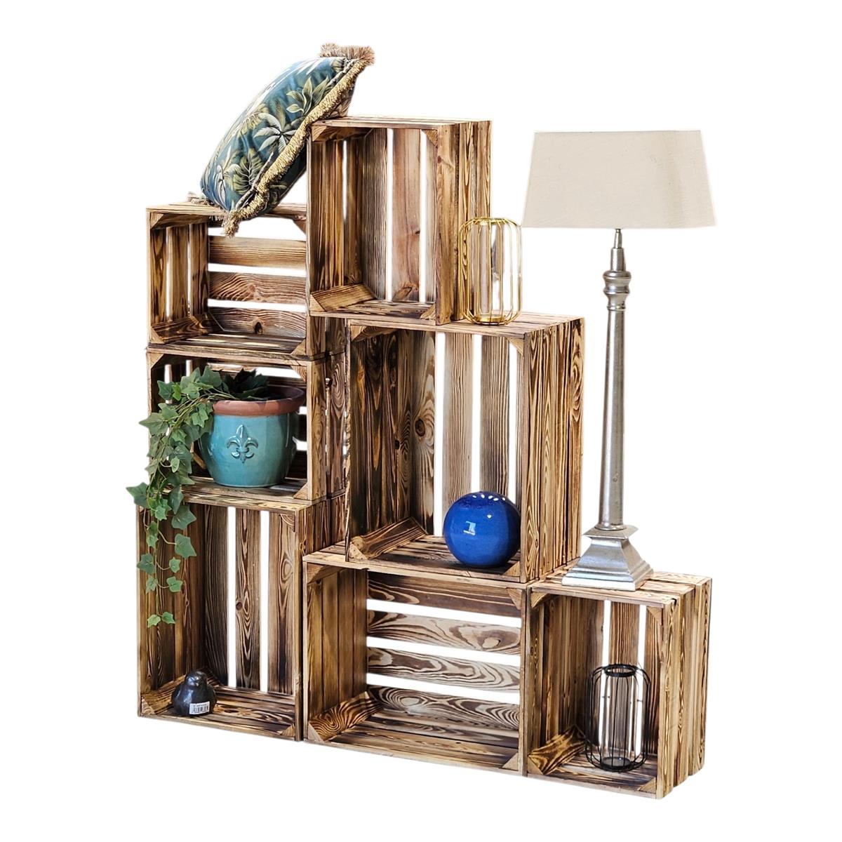 Obstkisten Holzkisten Regal 50 x 40 x 30cm und 40x30x25 7er SET