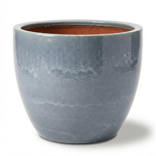 2er-Set Egg Pot Antikgrau Hell – Keramik Ø 48 cm frostfest