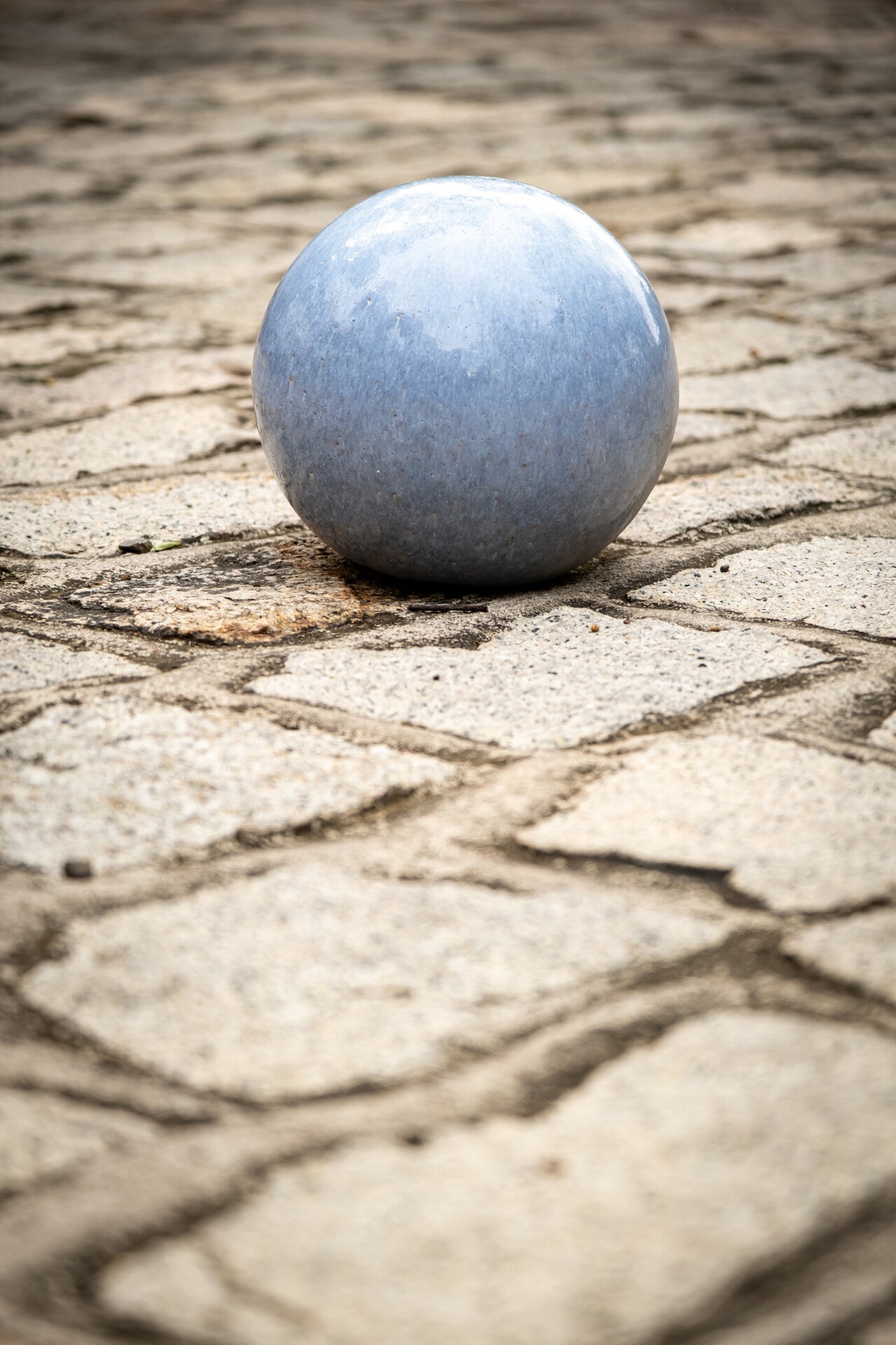 Gartenkugel Keramik 36cm Azur Blau