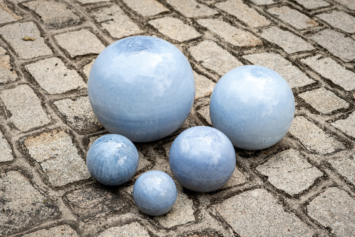 Gartenkugeln 3er Set Azur