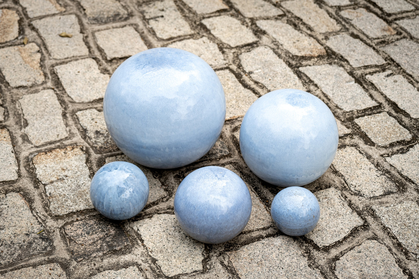 Gartenkugeln 3er Set Azur