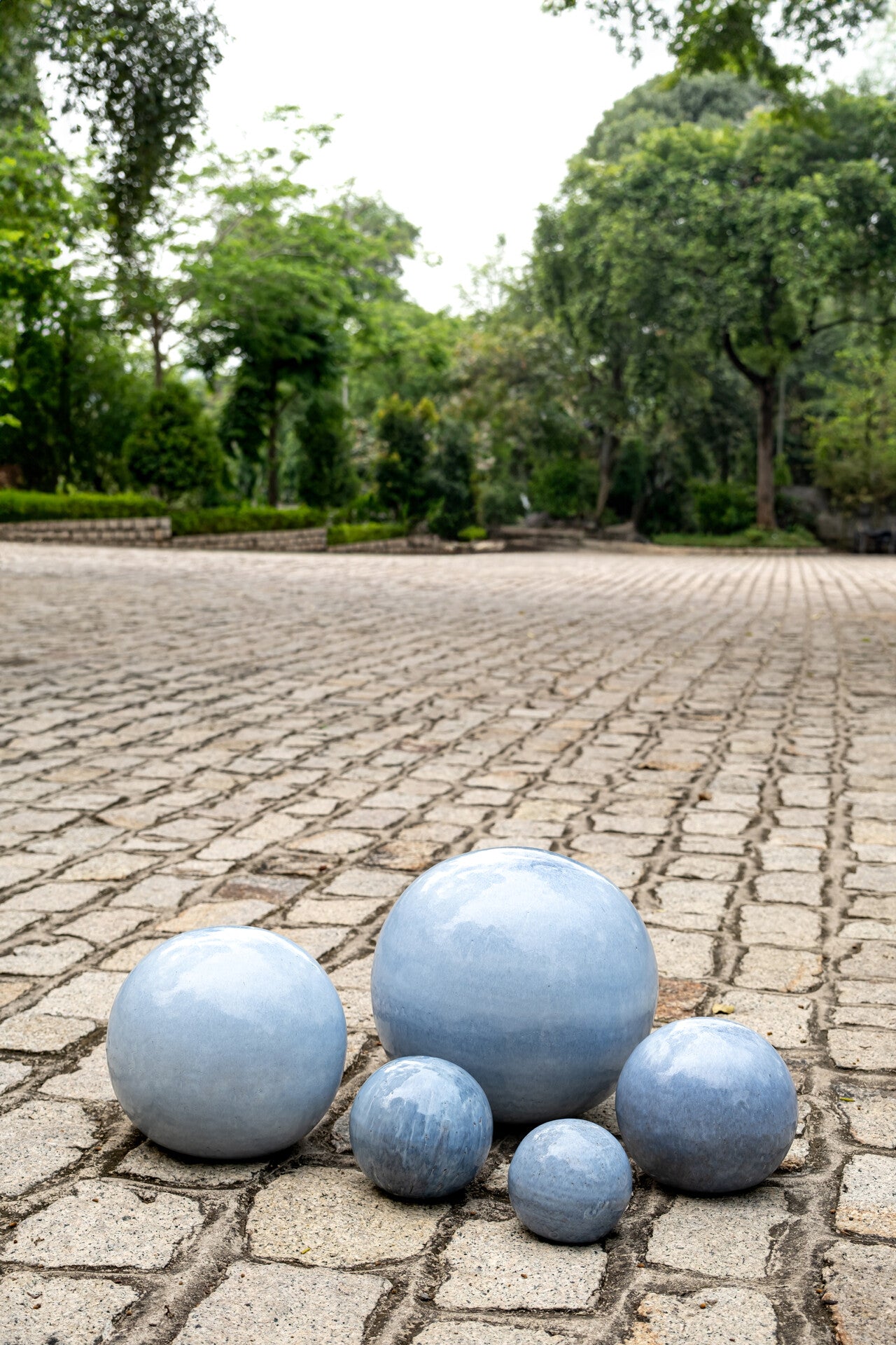 Gartenkugeln 3er Set Azur