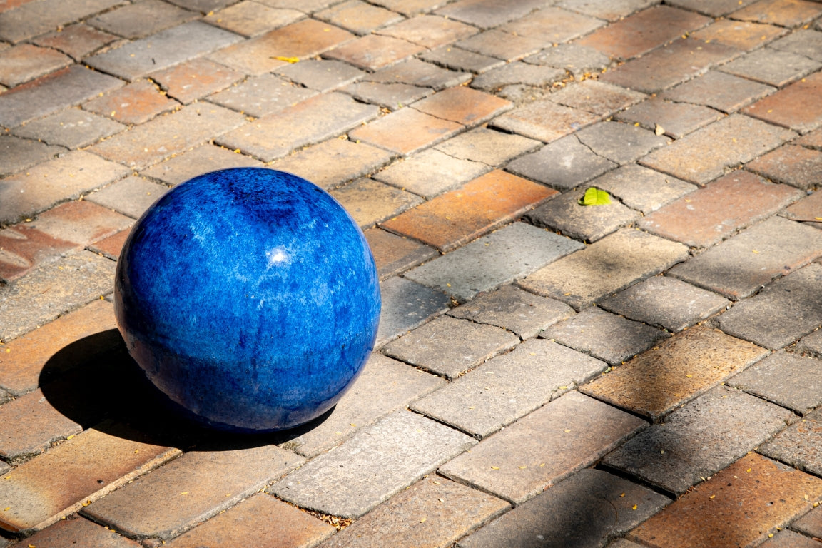 Gartenkugeln Rosenkugeln Keramik 4er Set Royal Blau glasiert