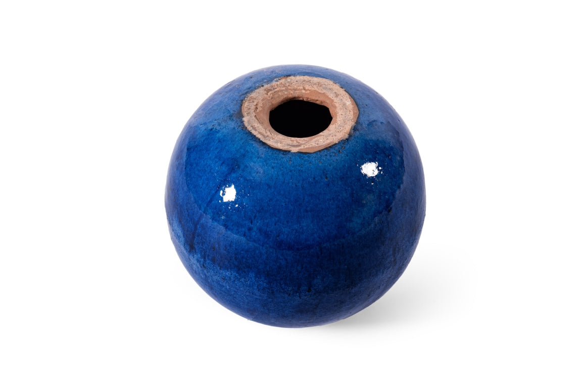 Gartenkugel Rosenkugel Keramik 28cm Royal Blau glasiert