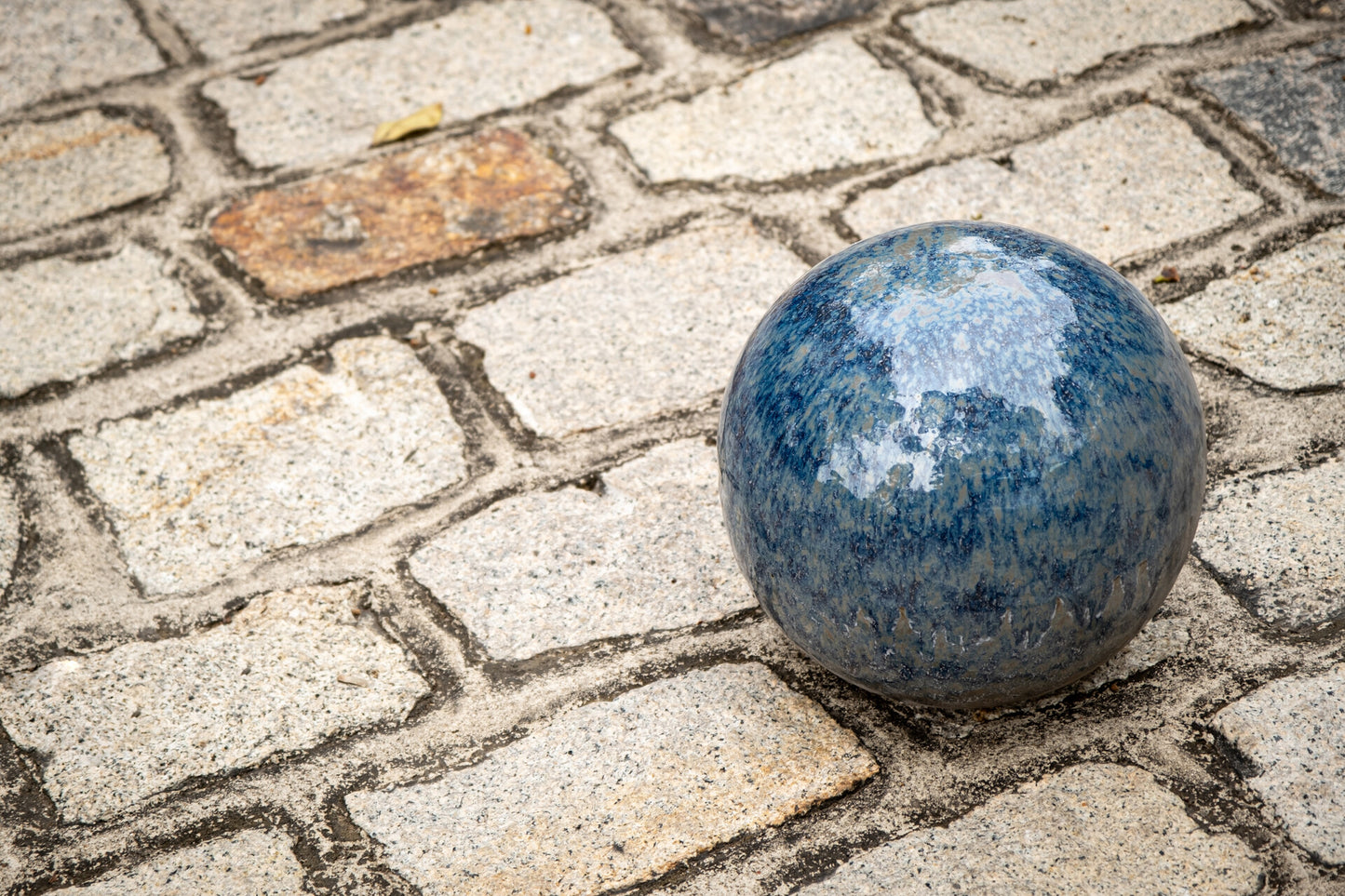 Gartenkugeln Keramik 3er Set Rost Blau