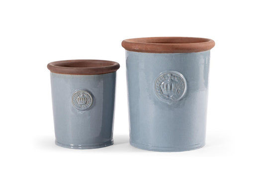 Provence Pflanzkübel mit 2 Kronen - Handgefertigt für Ihren Garten 33x38cm October Gray