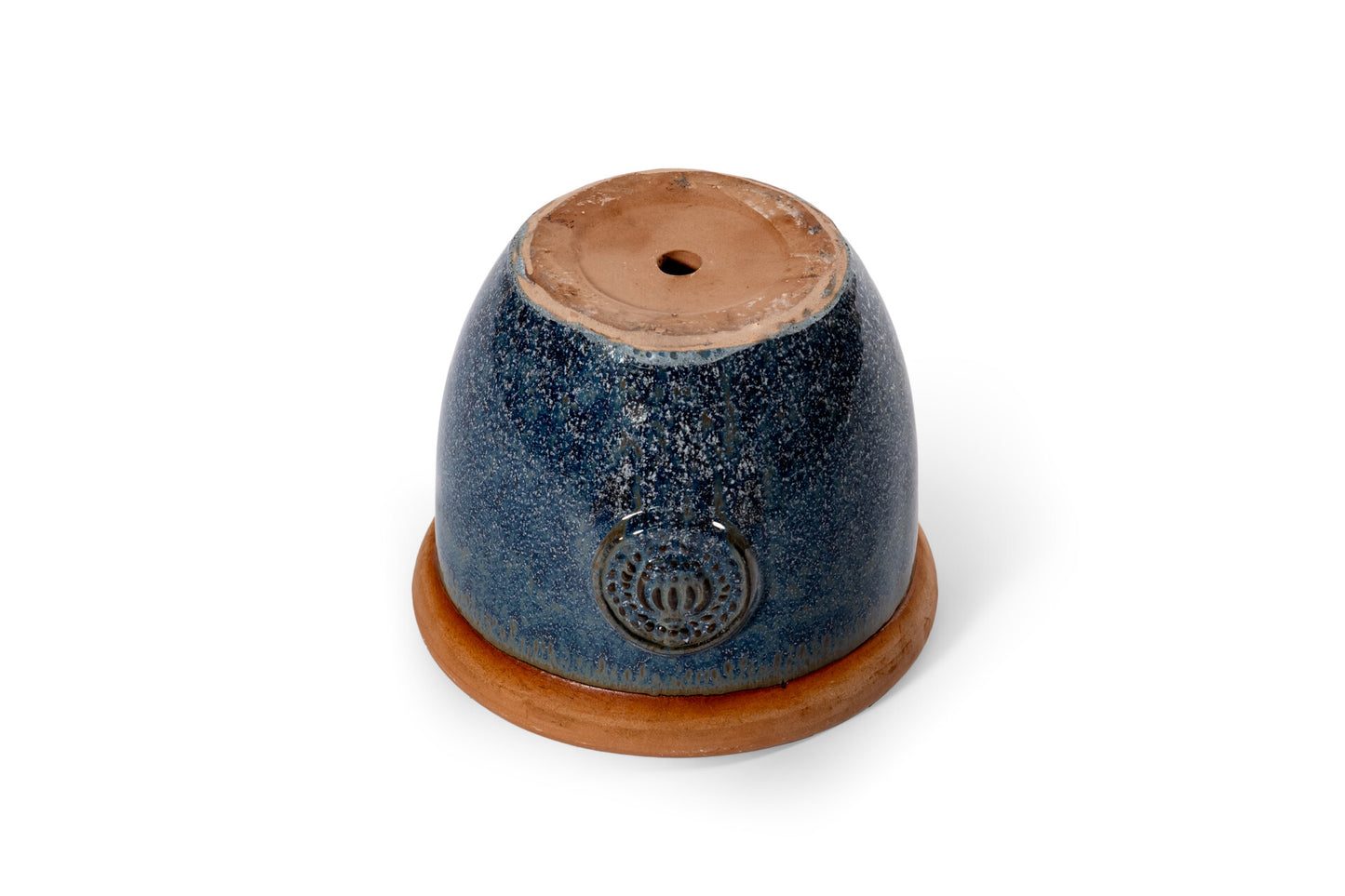 Pflanzgefäß Farmer (Ø 32cm x H 26cm) | Rostblau & Kronen | Teramico