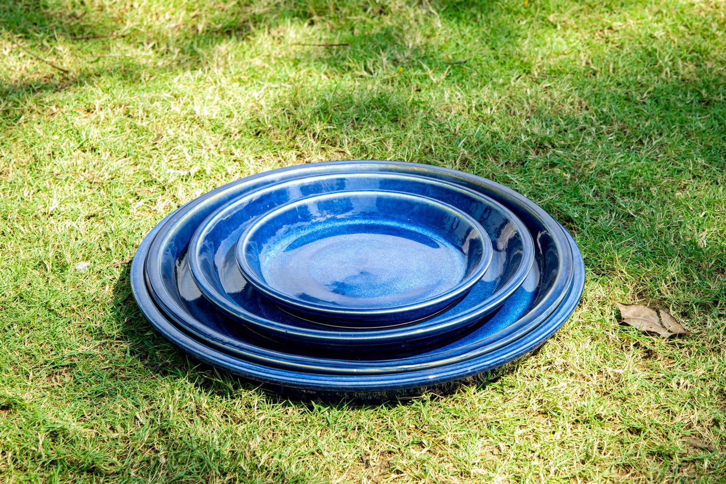 Soucoupe pour pot de fleurs 32 cm Bain d'oiseaux bleu royal