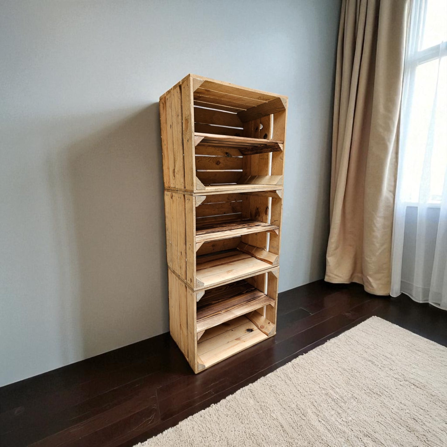 Holzkisten Vintage 3er Set 50 x 40 x 30cm Ablage Lang