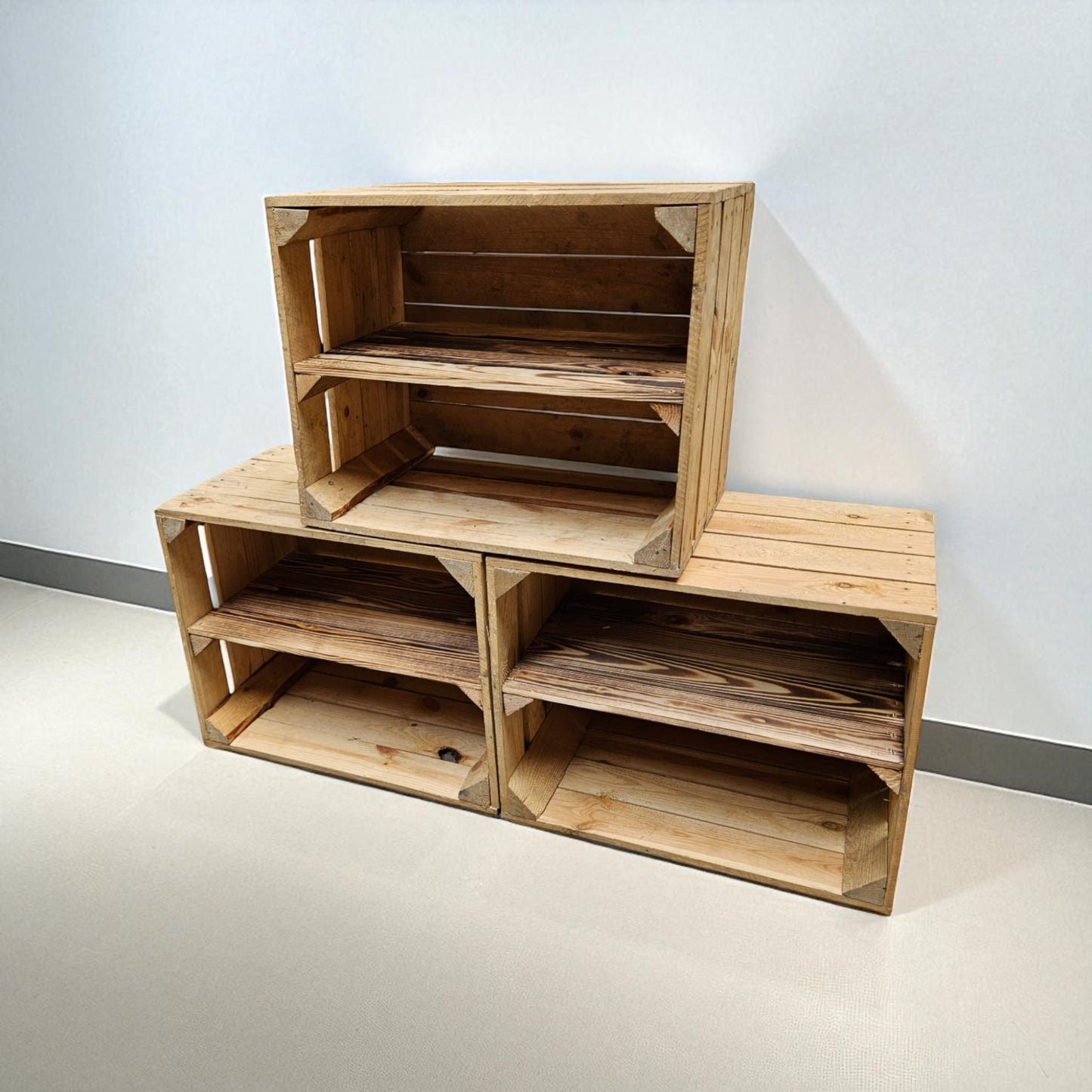 Holzkisten Vintage 3er Set 50 x 40 x 30cm Ablage Lang