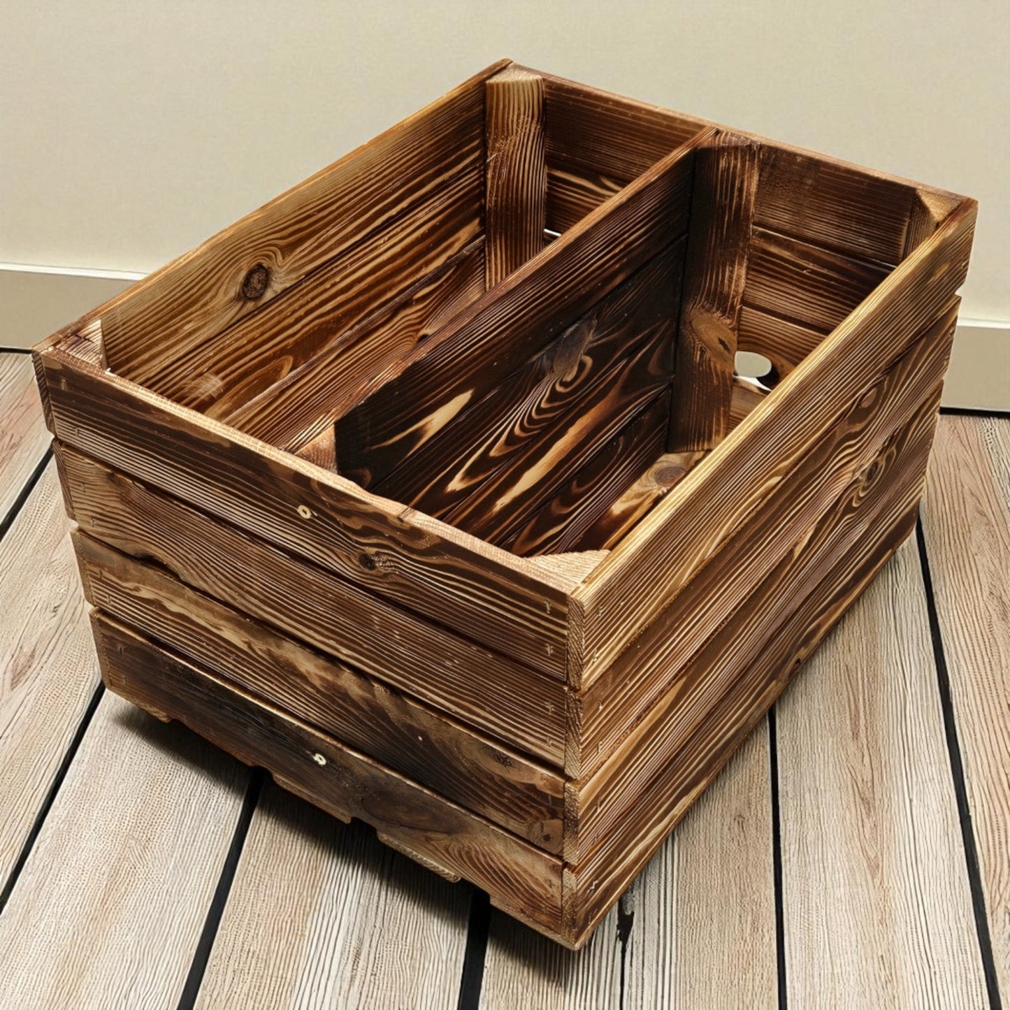 Obstkisten Geflammt mit Zwischenboden Lang 50x40x30cm 6er SET
