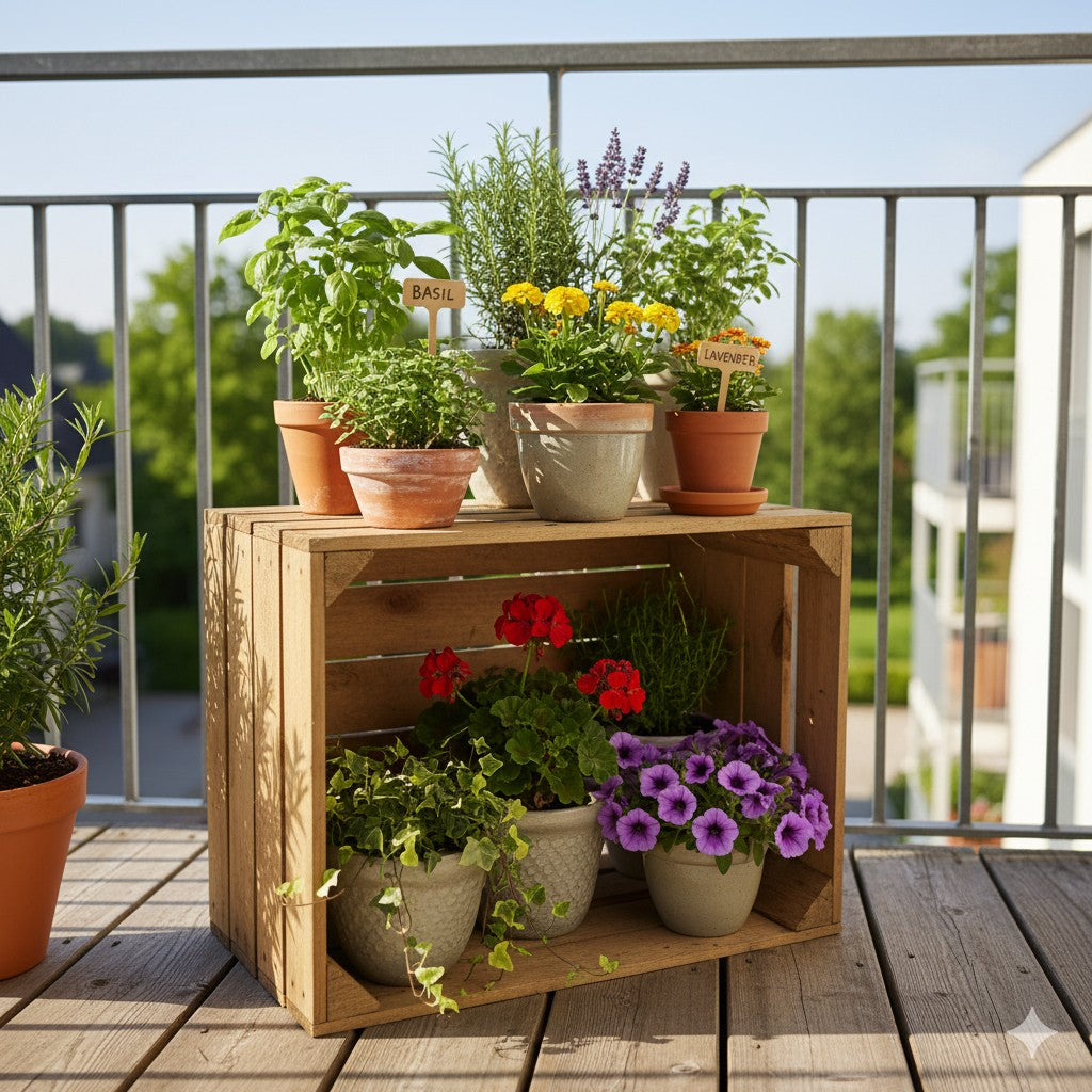 Holzkisten 6er Set Vintage Natur 50 x 40 x 30cm massiv und robust