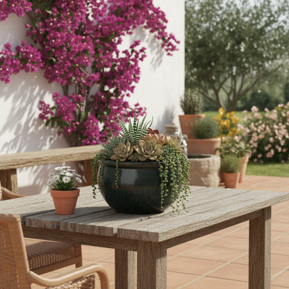 Keramik Pflanzschale "Bavaria" Moosgrün – Wählbare Größen (30-52cm)