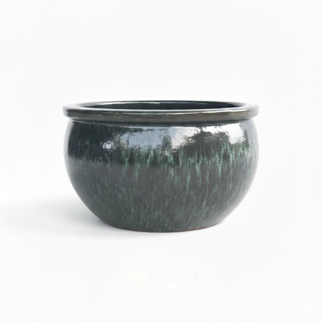 Keramik Pflanzschale "Bavaria" Moosgrün – Wählbare Größen (30-52cm)