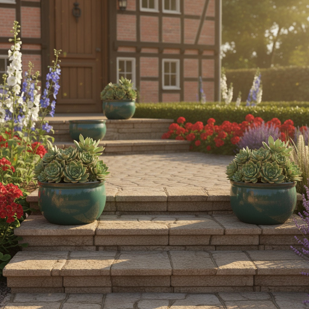 Keramik Pflanzschale "Bavaria" Moosgrün – Wählbare Größen (30-52cm)