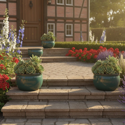 Keramik Pflanzschale "Bavaria" Moosgrün – Wählbare Größen (30-52cm)