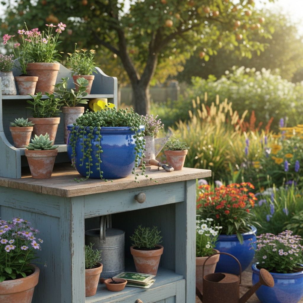 Keramik Pflanzschale "Bavaria" Royal Blau – Wählbare Größen (30-52cm)