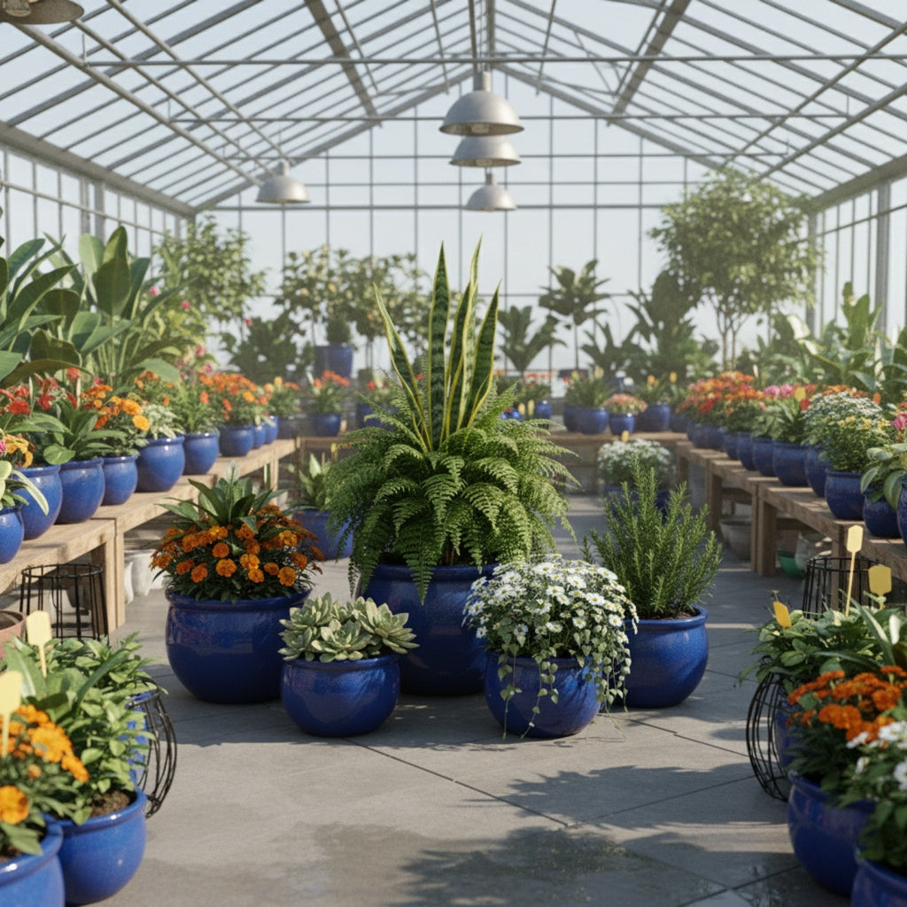 Keramik Pflanzschale "Bavaria" Royal Blau – Wählbare Größen (30-52cm)