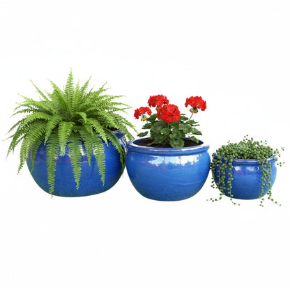 Keramik Pflanzschale "Bavaria" Royal Blau – Wählbare Größen (30-52cm)