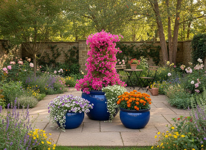 Keramik Pflanzschale "Bavaria" Royal Blau – Wählbare Größen (30-52cm)