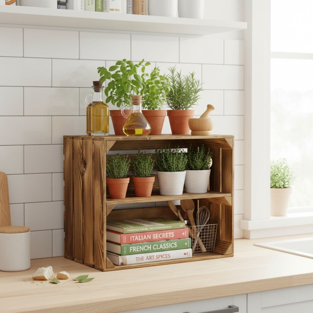 Obstkisten 3er Set 50 x 40 x 30cm Ablage Lang Geflammt