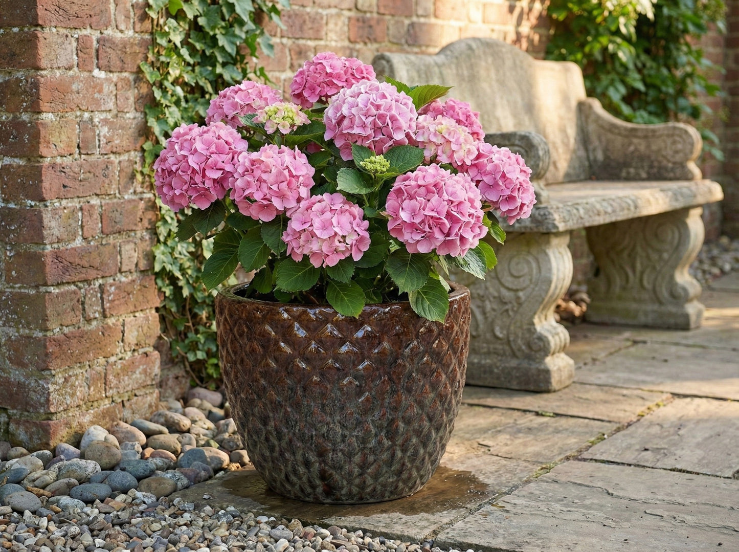 Keramik Pflanzgefäß "Bubble" Braun – Ø 38cm