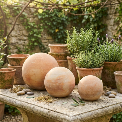 Gartenkugel Terrakotta 16cm