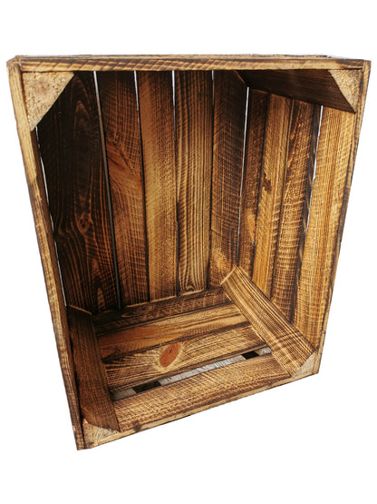 Obstkisten 6er Set Vintage Geflammt 50 x 40 x 30cm