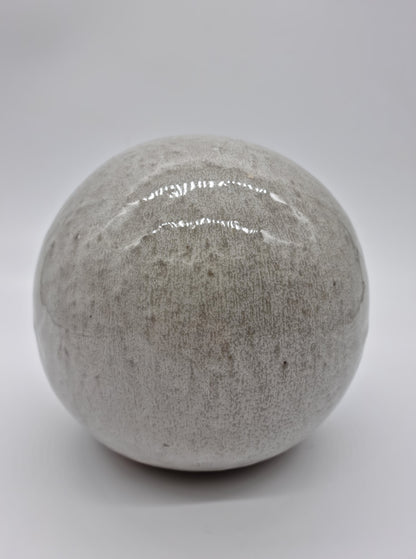 Gartenkugel Rosenkugel Keramik 28cm Grau-Weiß glasiert
