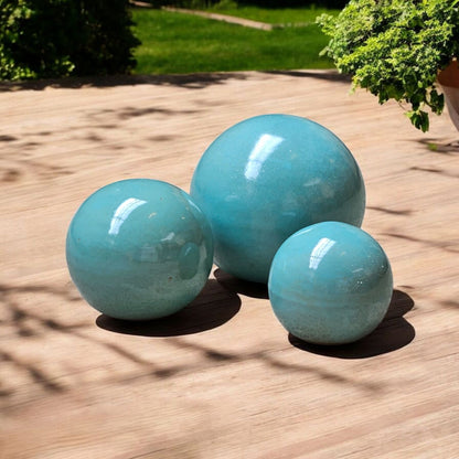 Gartenkugel Rosenkugel Keramik 28cm Celadon Grün