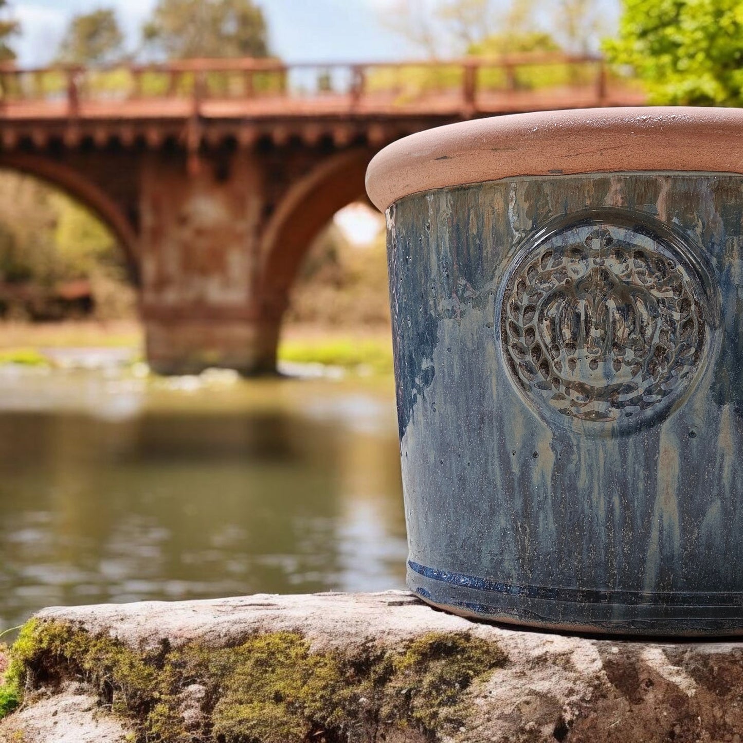 Blumentopf Pflanzgefäß Modell "Provence I" 34cm Rusty Blue