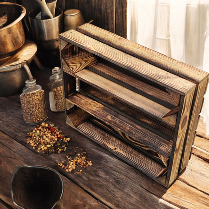 Gewürzregal Lang 50 x 40 x 15cm Geflammt B-WARE