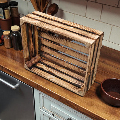 Gewürzregal Kiste Lang 50 x 40 x 17cm Geflammt B-WARE
