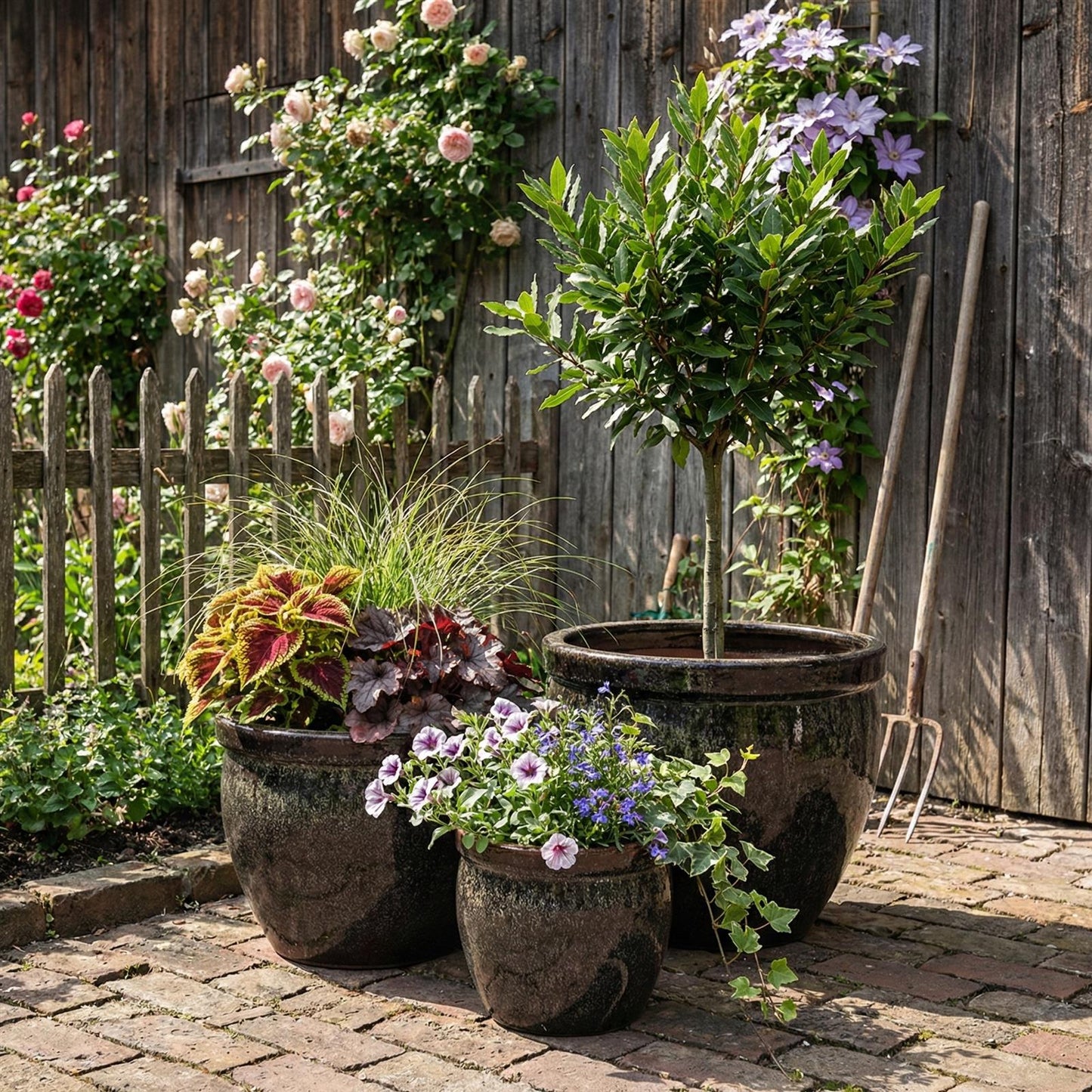 Pflanzgefäß "Tall" Braun – Ø 21 bis 37 cm – Frostfestes Steinzeug