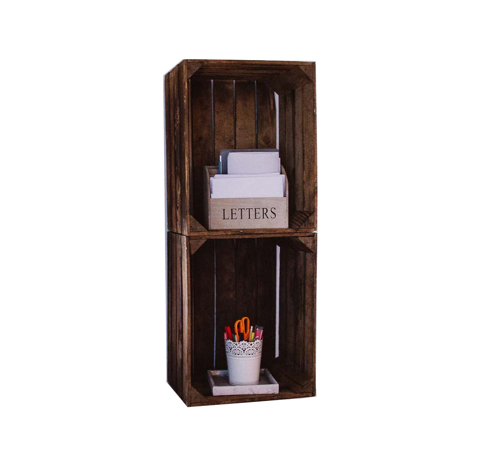 Holzkisten 4er Set 50 x 40 x 30cm Vintage Geflammt
