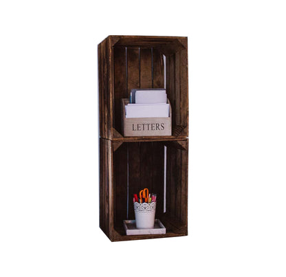 Holzkisten 4er Set 50 x 40 x 30cm Vintage Geflammt