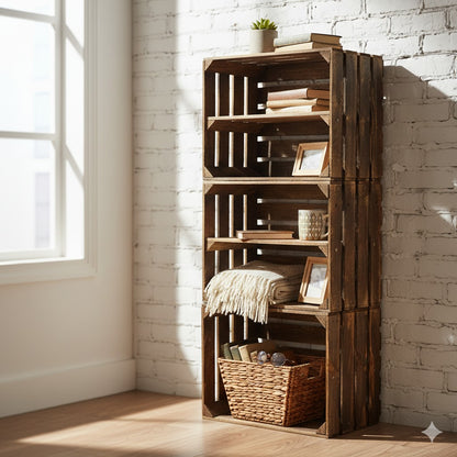 Holzkisten Geflammt 50 x 40 x 30cm mit Regalböden Lang DIY