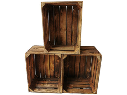 Obstkiste Vintage Geflammt 50 x 40 x 30cm 12 x