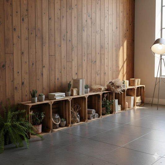 Holzkisten Geflammt 50 x 40 x 30cm 8er SET TOP